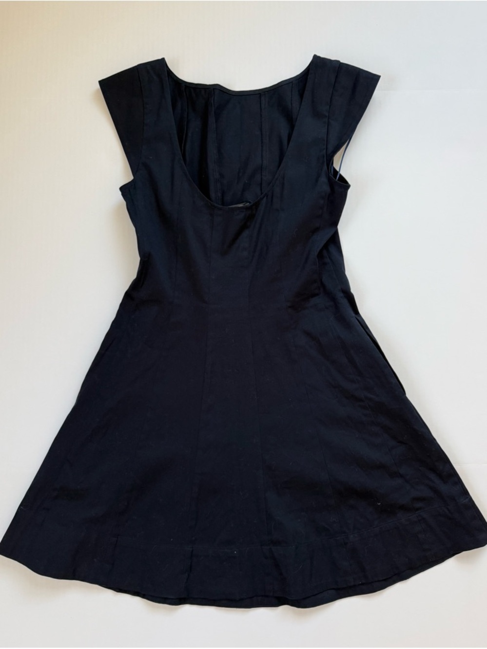 NWT French Connection Navy Fit & Flare Dress XS 71YRS Sateen - Picture 5 of 6
